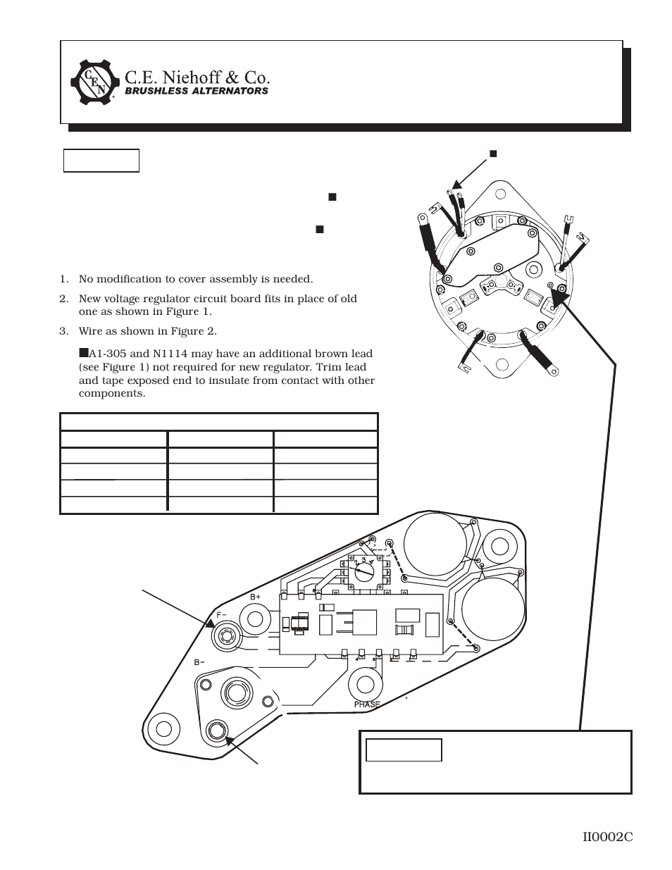 C.E. Niehoff & Co. 200 & 300: Regulator Upgrade Installation User Manual | 2 pages