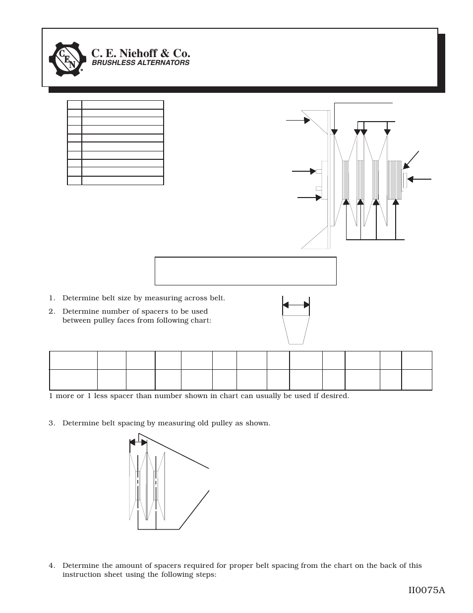 C.E. Niehoff & Co. A3-201 Adjustable Pulley Installation User Manual | 2 pages