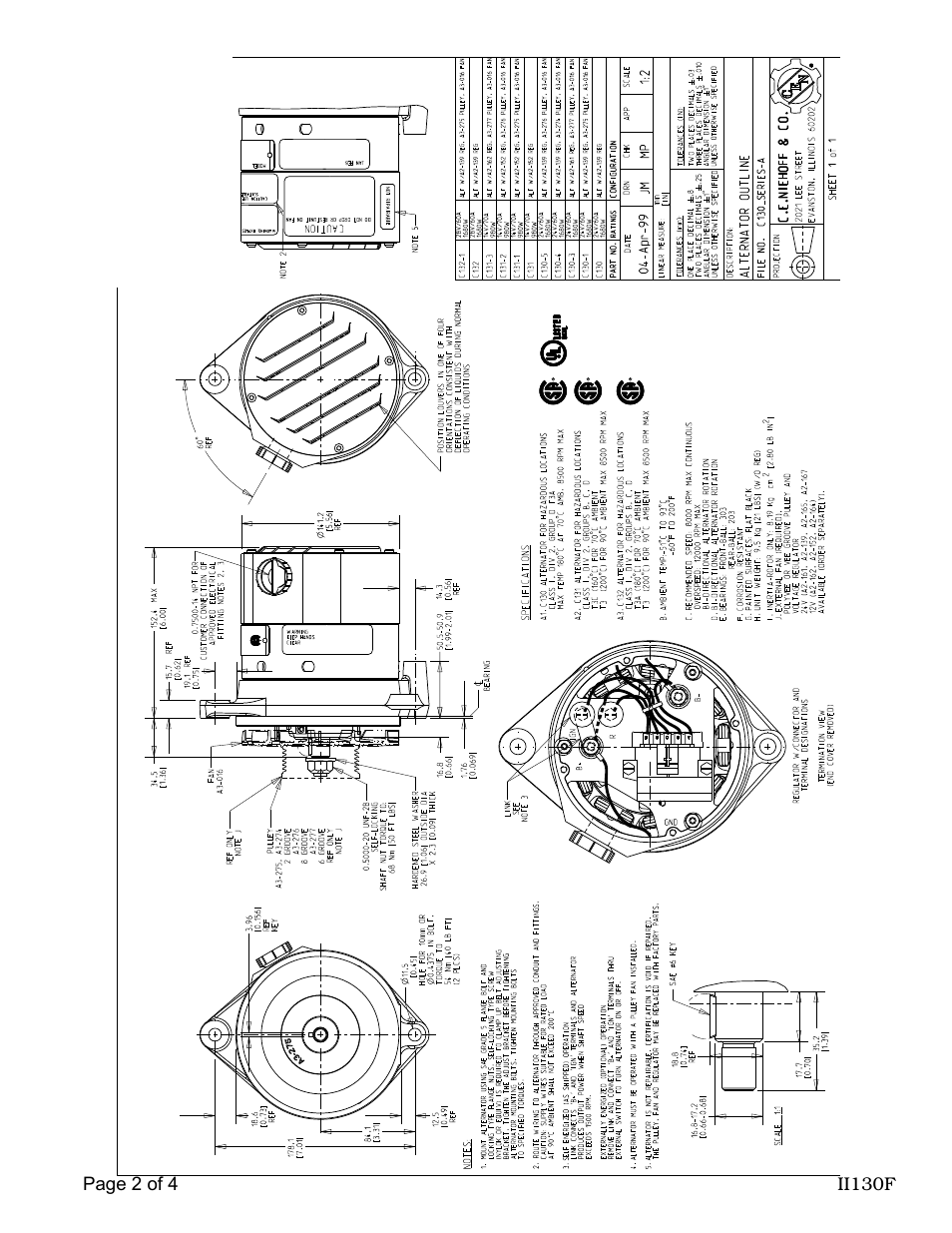 C.E. Niehoff & Co. C130 & C132 Alternator Installation User Manual | Page 2 / 4