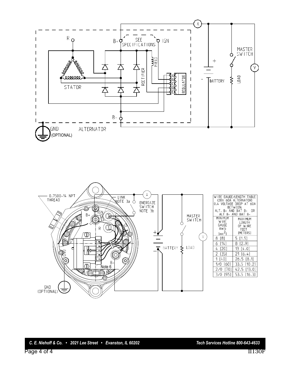 C.E. Niehoff & Co. C130 & C132 Alternator Installation User Manual | Page 4 / 4