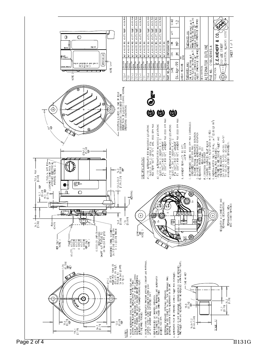 C.E. Niehoff & Co. C131 Alternator Installation User Manual | Page 2 / 4