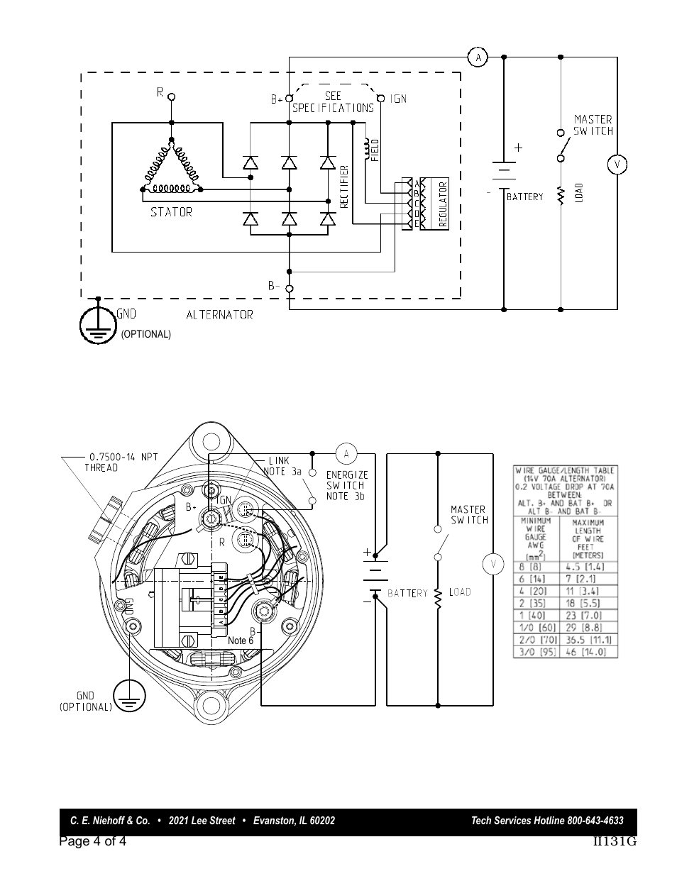 C.E. Niehoff & Co. C131 Alternator Installation User Manual | Page 4 / 4