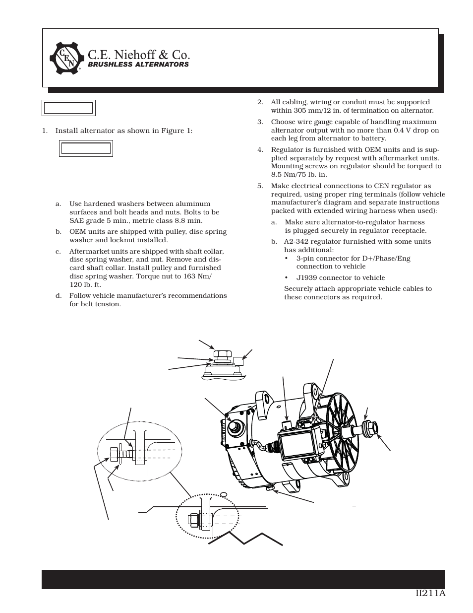 C.E. Niehoff & Co. C672 Alternator Installation User Manual | 1 page