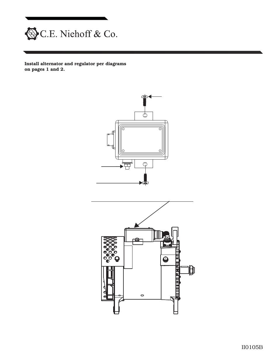 C.E. Niehoff & Co. N1245-1_N1248-3 Alternator/N3043 Regulator Installation User Manual | 2 pages