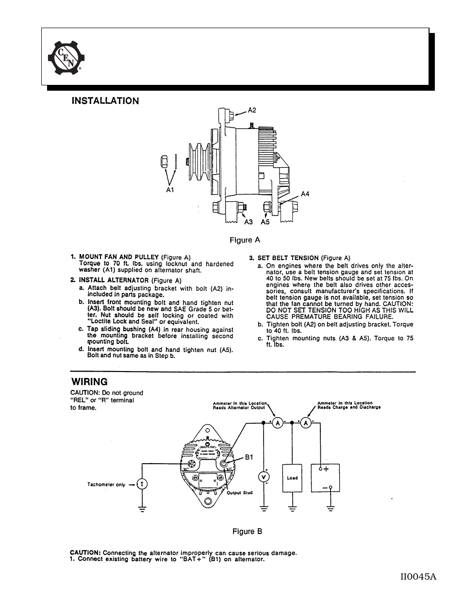 C.E. Niehoff & Co. N1025-1 Alternator Installation User Manual | 2 pages