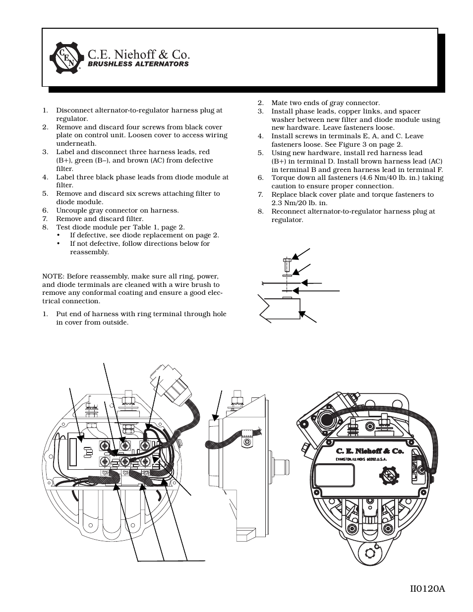 C.E. Niehoff & Co. N1126-2 Filter Replacement Instructions User Manual | 2 pages