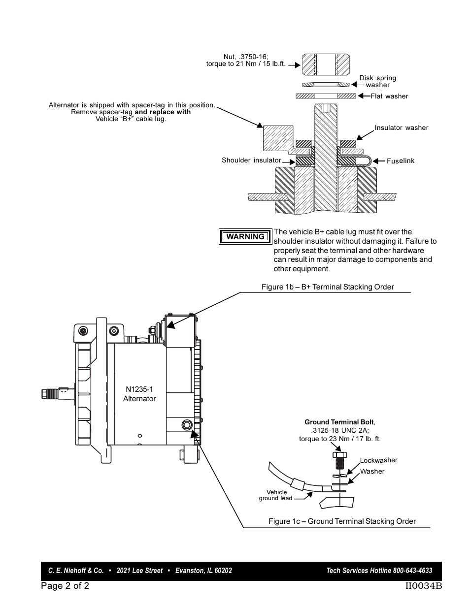 C.E. Niehoff & Co. N1235-1 Alternator/N3134 Regulator Installation User Manual | Page 2 / 2