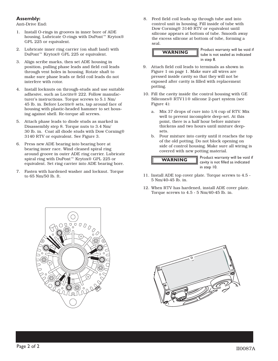 C.E. Niehoff & Co. N1235: N7074 ADE Housing Replacement Instructions User Manual | Page 2 / 2