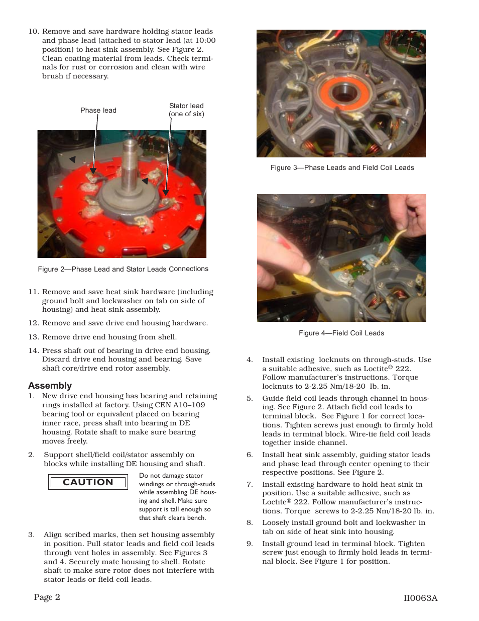 Assembly, Caution | C.E. Niehoff & Co. N1304-1 to N1380-2: N7359-1 Conversion Kit Instructions User Manual | Page 2 / 5