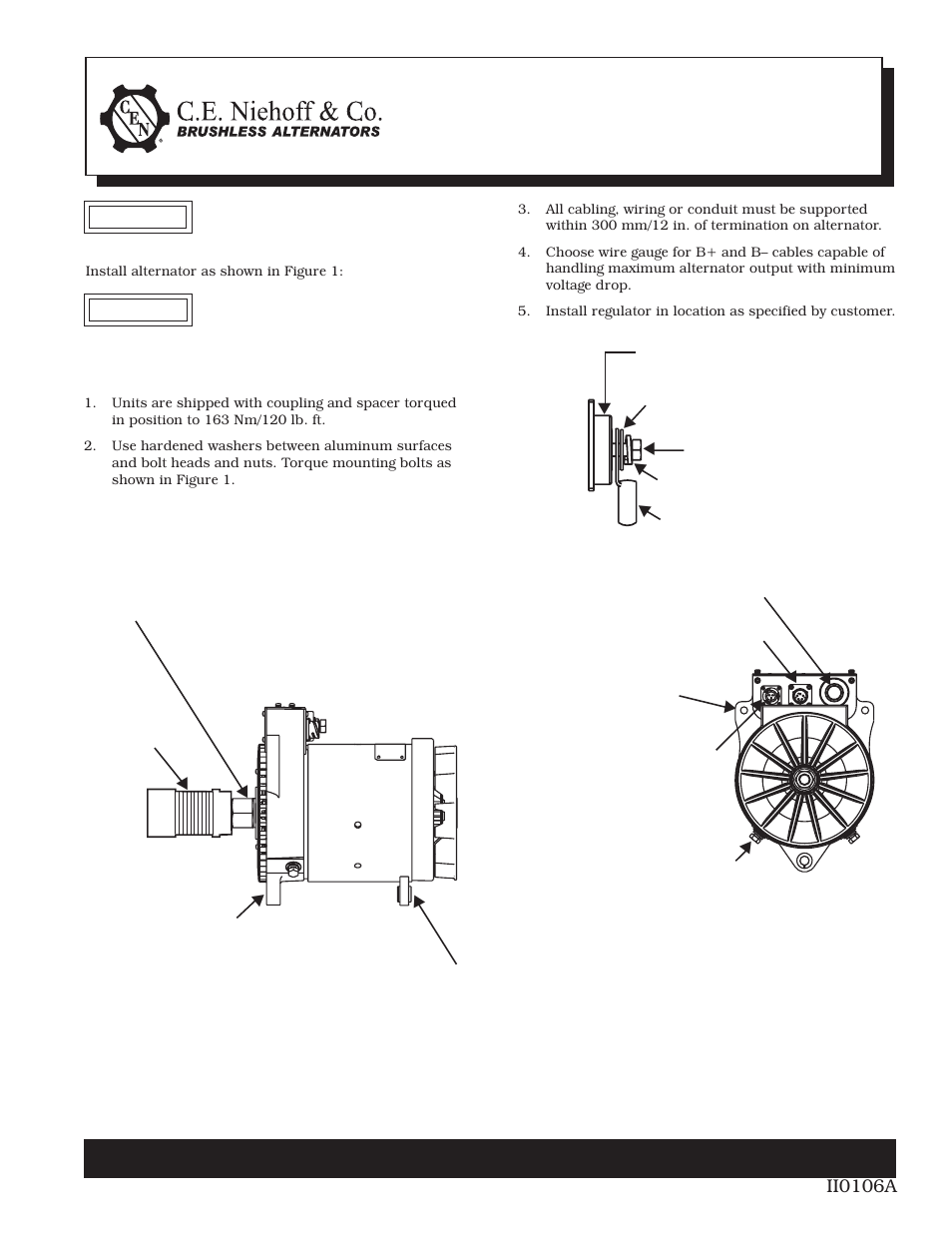 C.E. Niehoff & Co. N1385-2 Alternator Installation User Manual | 1 page