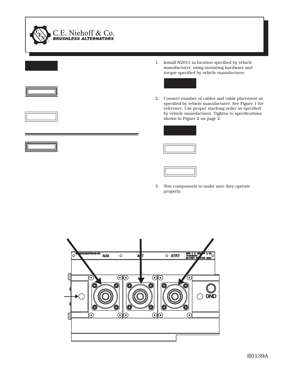 C.E. Niehoff & Co. N2013 Installation User Manual | 2 pages