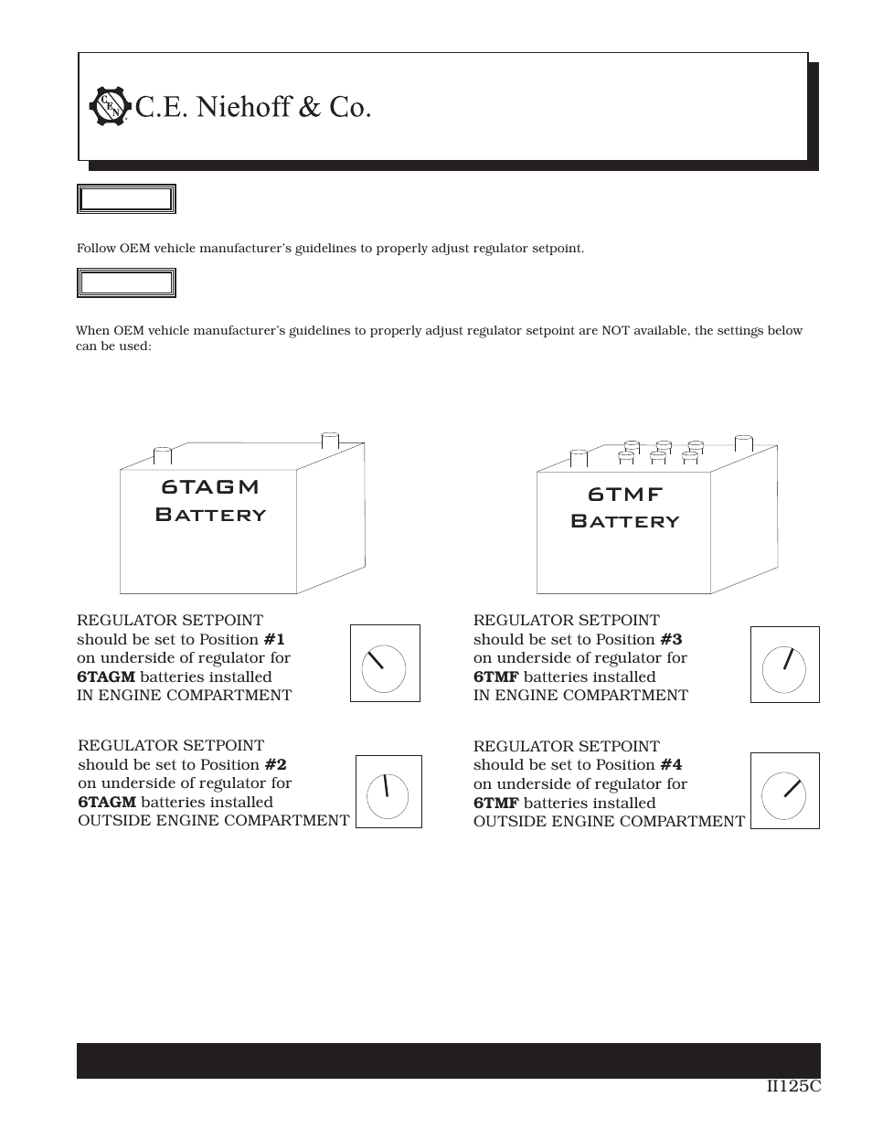 C.E. Niehoff & Co. N3240, N3243, N3256 Regulator Installation User Manual | 1 page