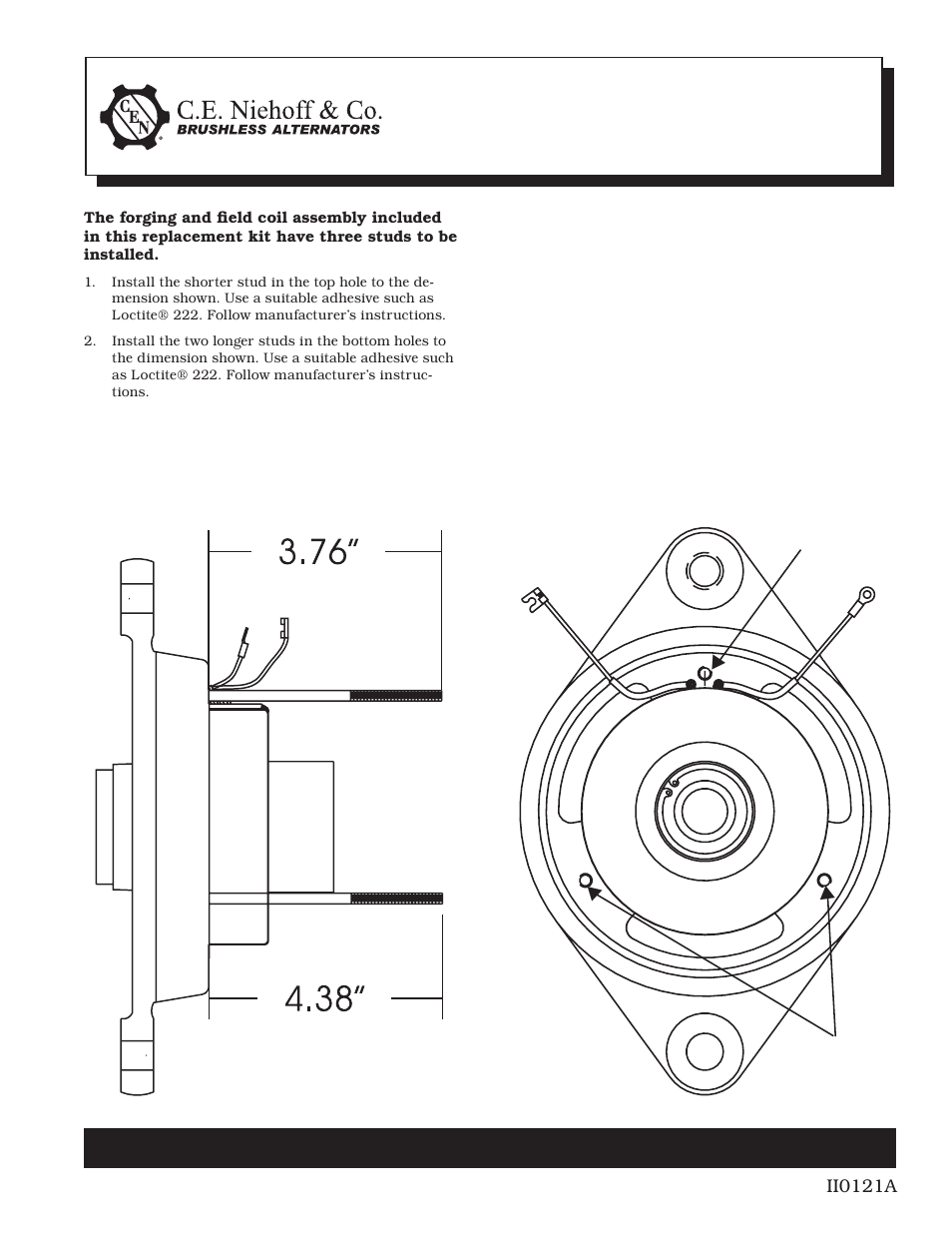 C.E. Niehoff & Co. N7390/A5-116 Replacement Instructions User Manual | 1 page