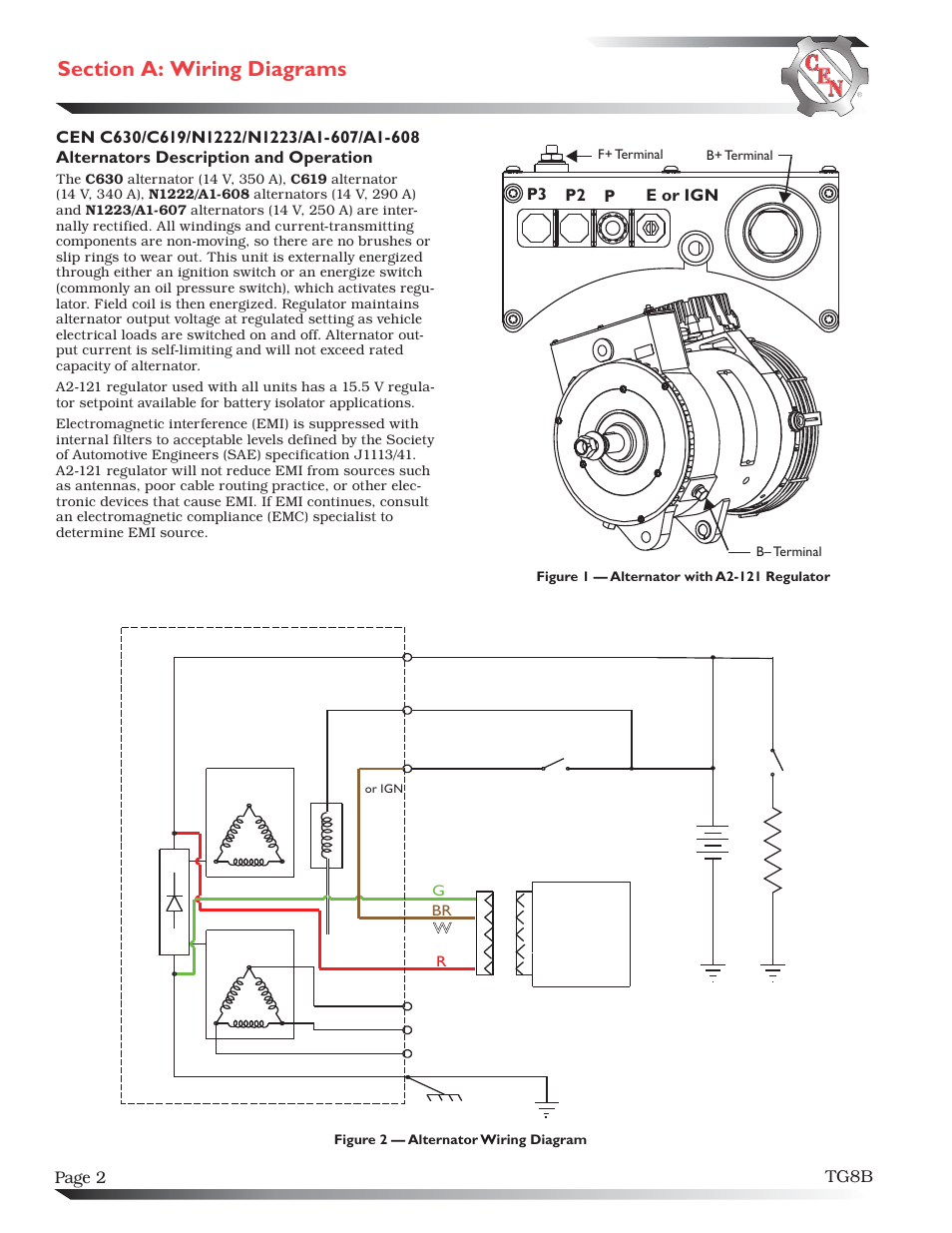Page 2 tg8b, P1 p2 p3 e or ign | C.E. Niehoff & Co. C619/C630/N1222/N1223/A1-607/A1-608 Troubleshooting Guides User Manual | Page 2 / 7