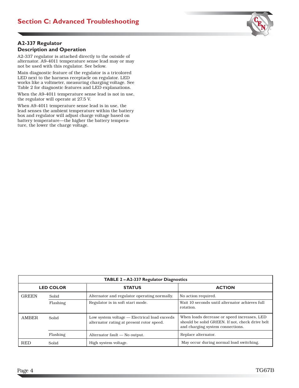 C.E. Niehoff & Co. C626 Troubleshooting Guides User Manual | Page 4 / 5