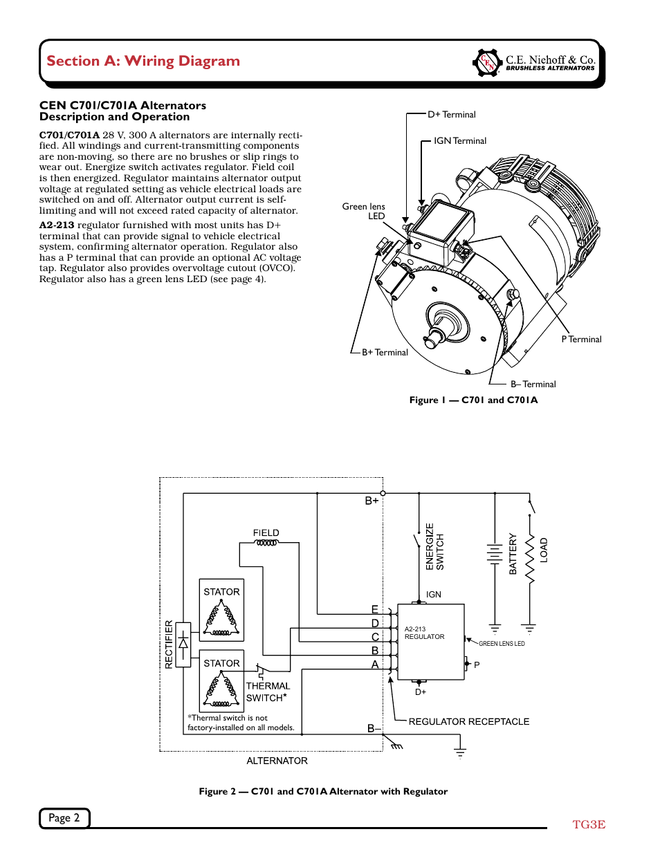 Page 2 tg3e | C.E. Niehoff & Co. C701/C701A Troubleshooting Guides User Manual | Page 2 / 8