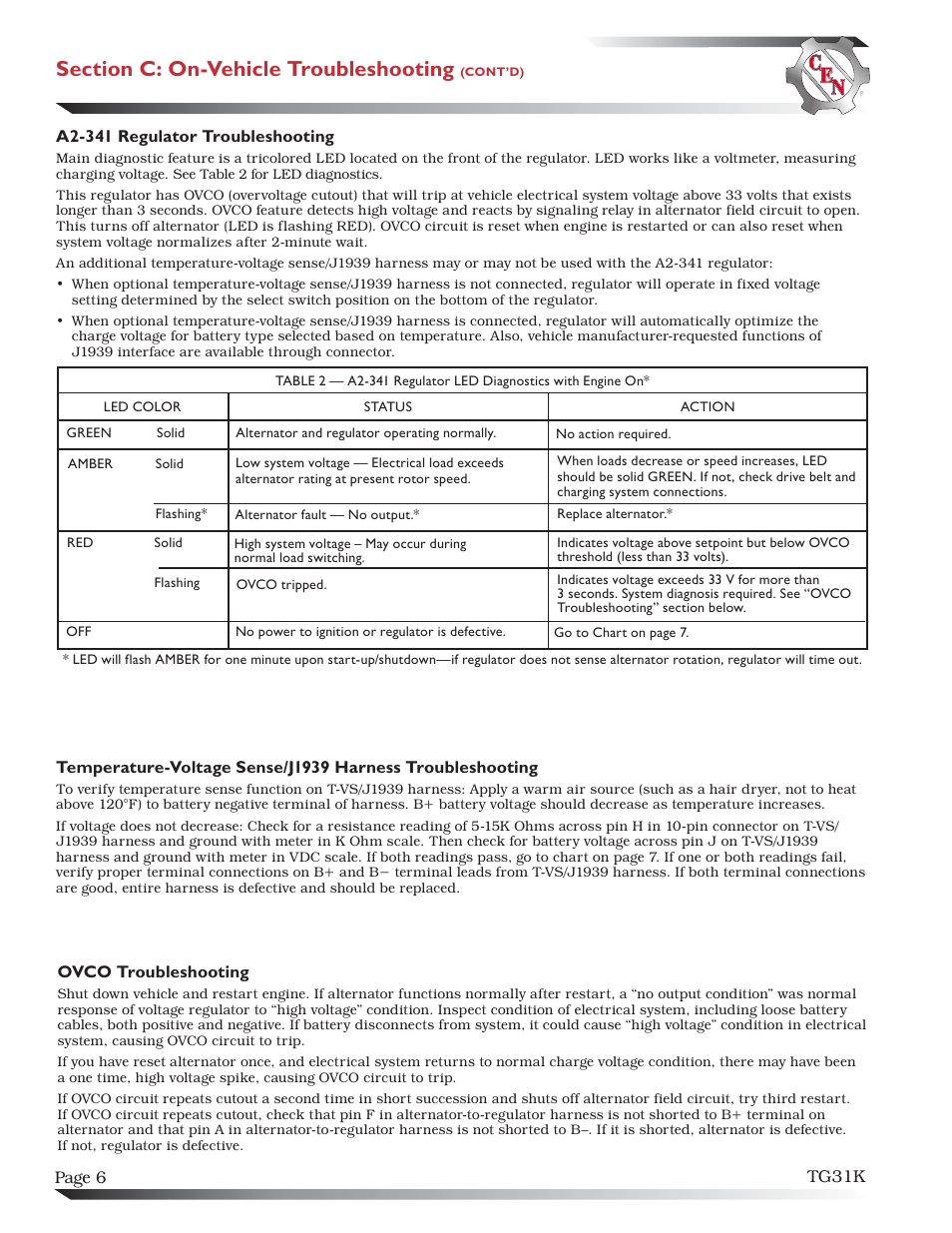 C.E. Niehoff & Co. C703/C703A & C706 Troubleshooting Guides User Manual | Page 6 / 7