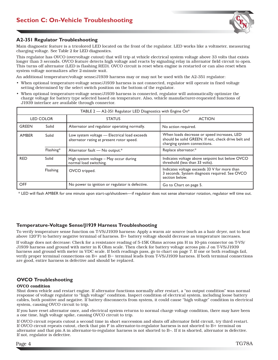 C.E. Niehoff & Co. C717 Troubleshooting Guides User Manual | Page 4 / 5