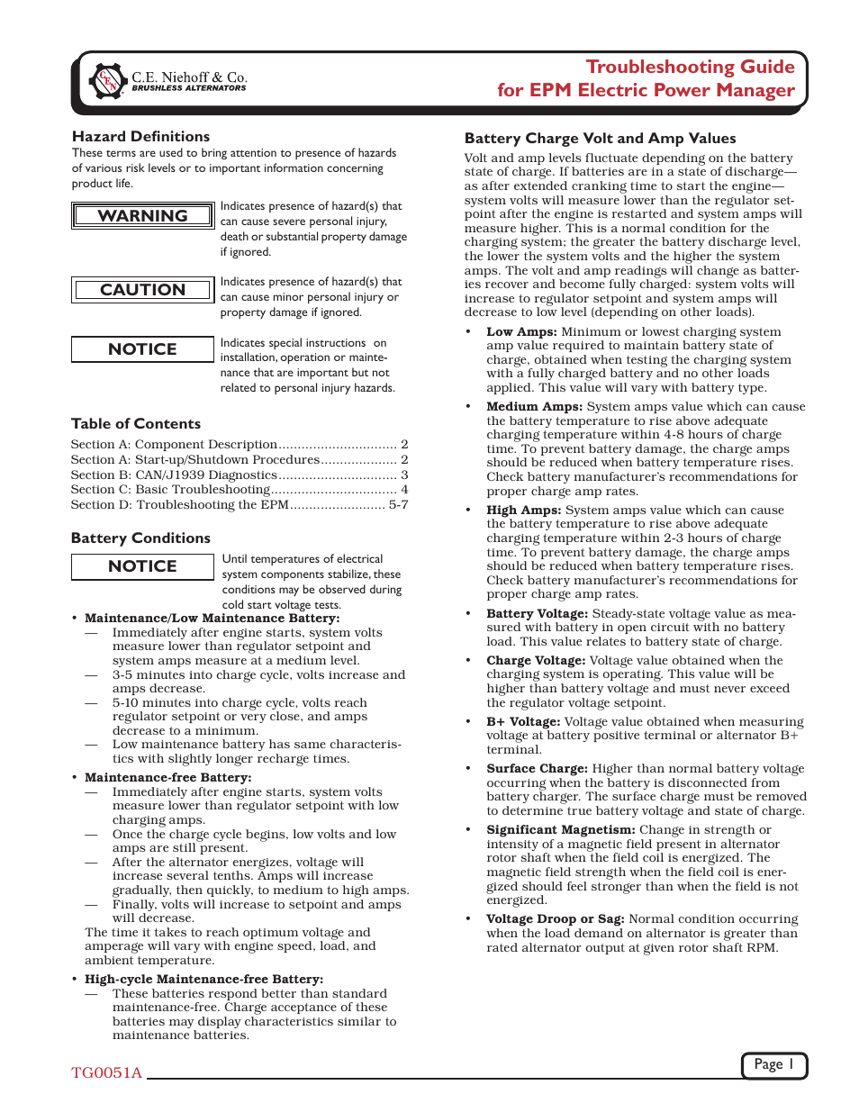 C.E. Niehoff & Co. EPM Troubleshooting Guides User Manual | 7 pages