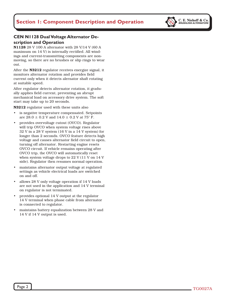 C.E. Niehoff & Co. N1128 Troubleshooting Guides User Manual | Page 2 / 8