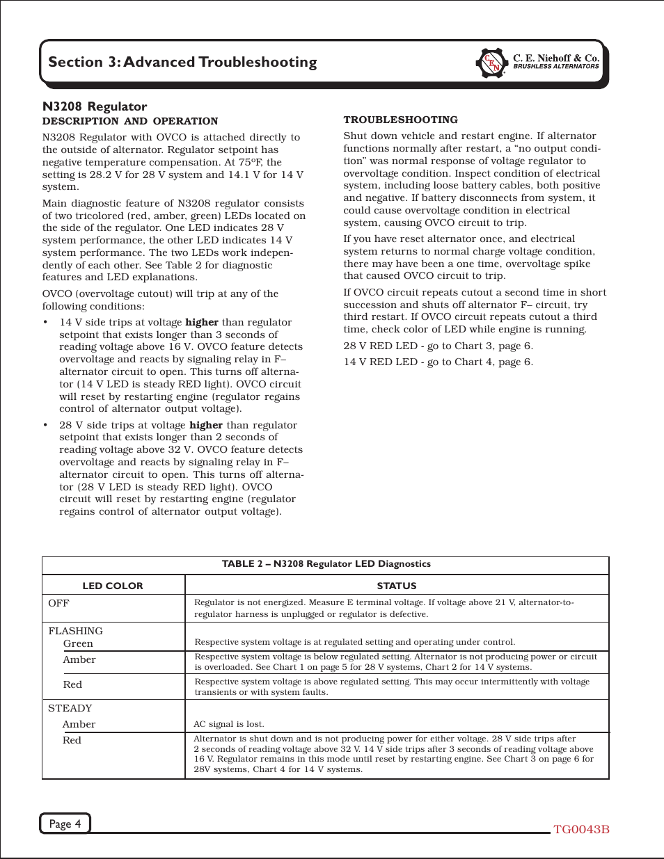 N3208 regulator | C.E. Niehoff & Co. N1241-1 Troubleshooting Guides User Manual | Page 4 / 8