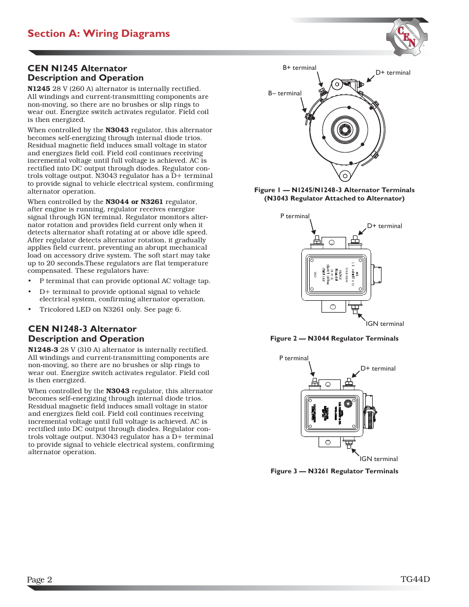 Cen n1245 alternator description and operation | C.E. Niehoff & Co. N1245/N1248-3 Troubleshooting Guides User Manual | Page 2 / 8