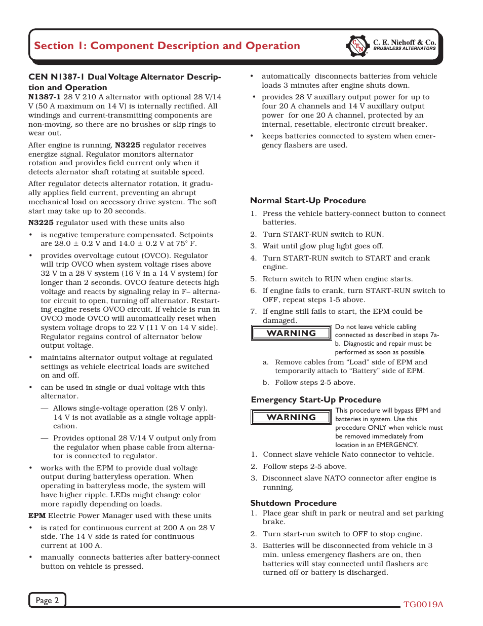 C.E. Niehoff & Co. N1387-1/EPM Troubleshooting Guides User Manual | Page 2 / 12