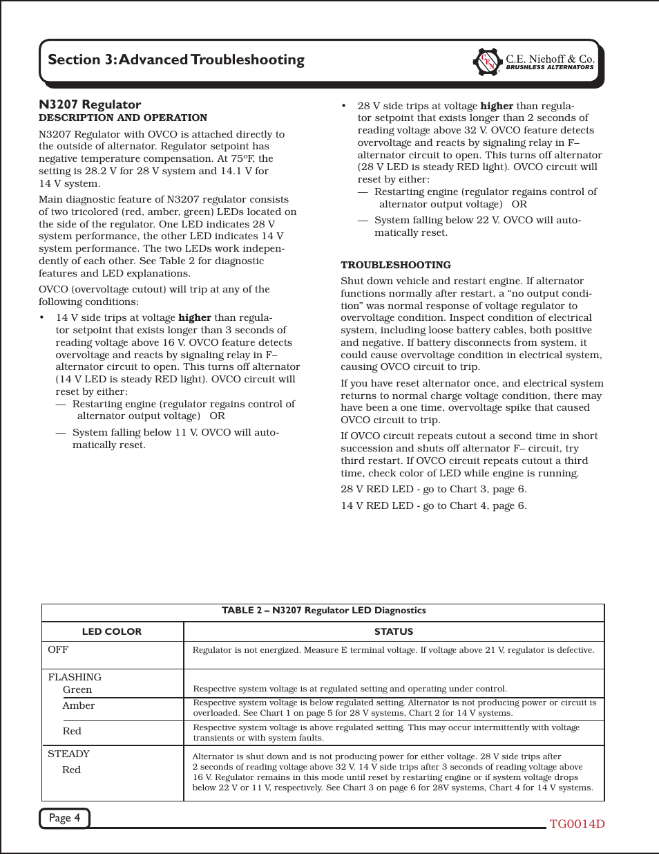N3207 regulator | C.E. Niehoff & Co. N1509/N1511/N2003 Troubleshooting Guides User Manual | Page 4 / 8