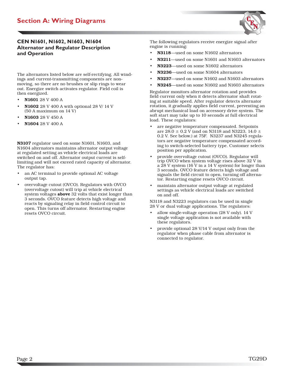 C.E. Niehoff & Co. N1601/N1602/N1603/N1604 Troubleshooting Guides User Manual | Page 2 / 10