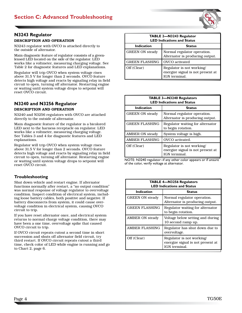 N3243 regulator | C.E. Niehoff & Co. N1609 Troubleshooting Guides User Manual | Page 4 / 6
