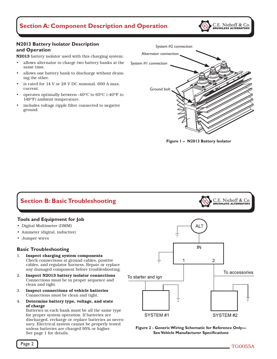 C.E. Niehoff & Co. N2013 Troubleshooting Guides User Manual | Page 2 / 3
