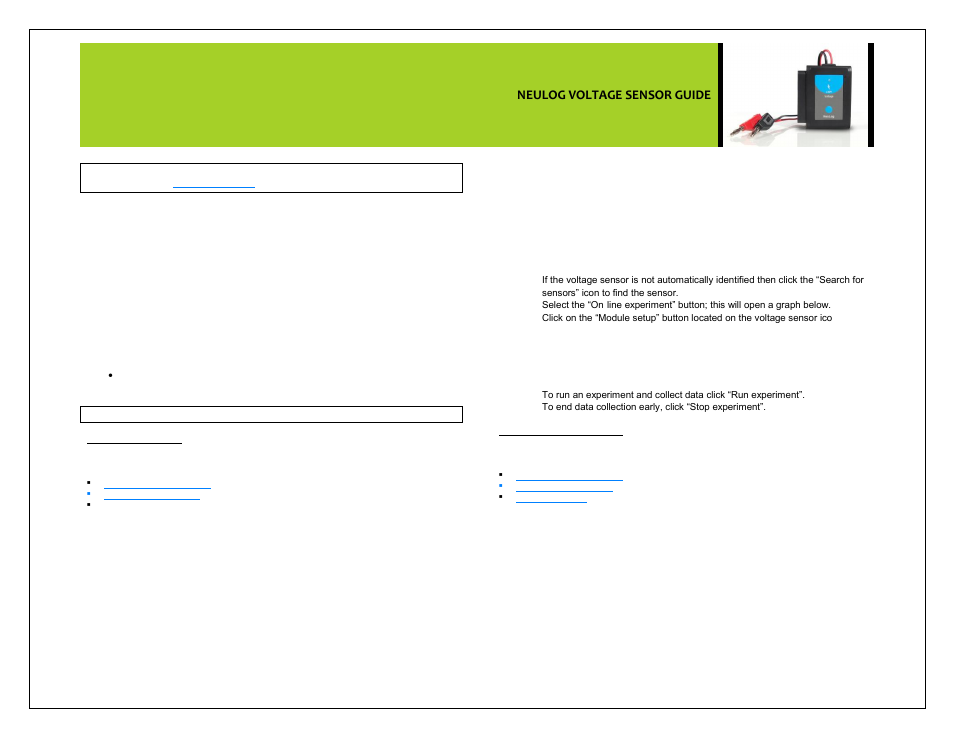 Carolina NeuLog Voltage User Manual | 4 pages