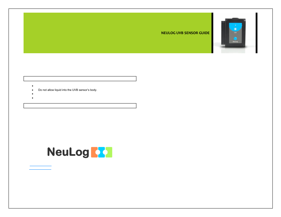 Carolina NeuLog UVB User Manual | Page 4 / 4