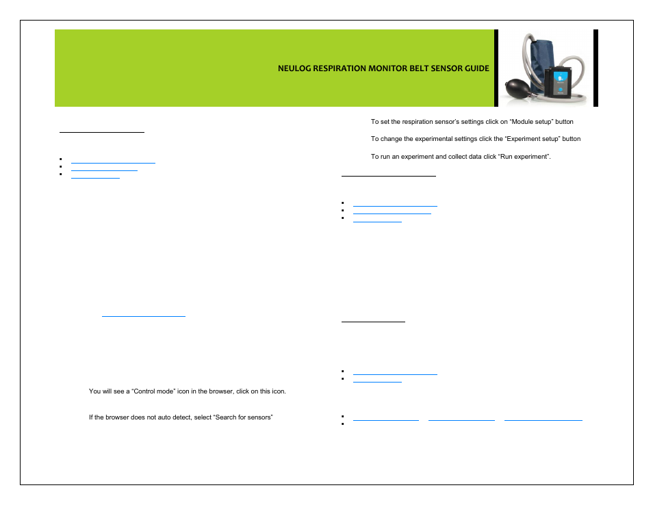 Neulog respiration monitor belt sensor guide | Carolina NeuLog Respiration Monitor Belt User Manual | Page 2 / 4