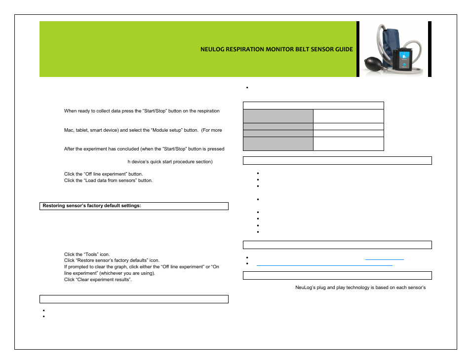 Neulog respiration monitor belt sensor guide | Carolina NeuLog Respiration Monitor Belt User Manual | Page 3 / 4
