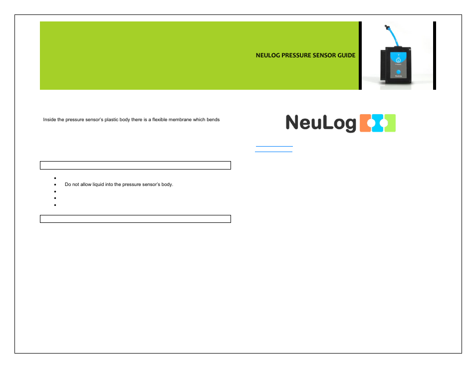 Neulog pressure sensor guide | Carolina NeuLog Pressure User Manual | Page 4 / 4