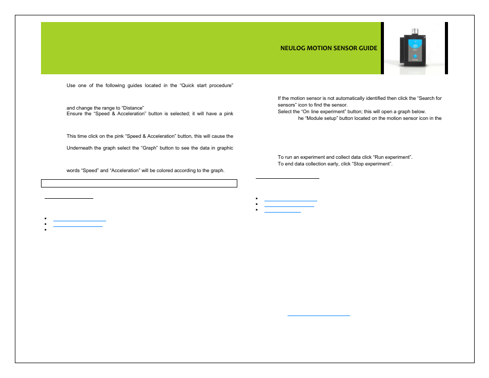 Neulog motion sensor guide | Carolina NeuLog Motion User Manual | Page 2 / 5