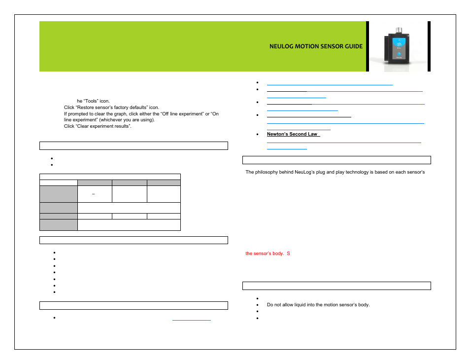 Neulog motion sensor guide | Carolina NeuLog Motion User Manual | Page 4 / 5