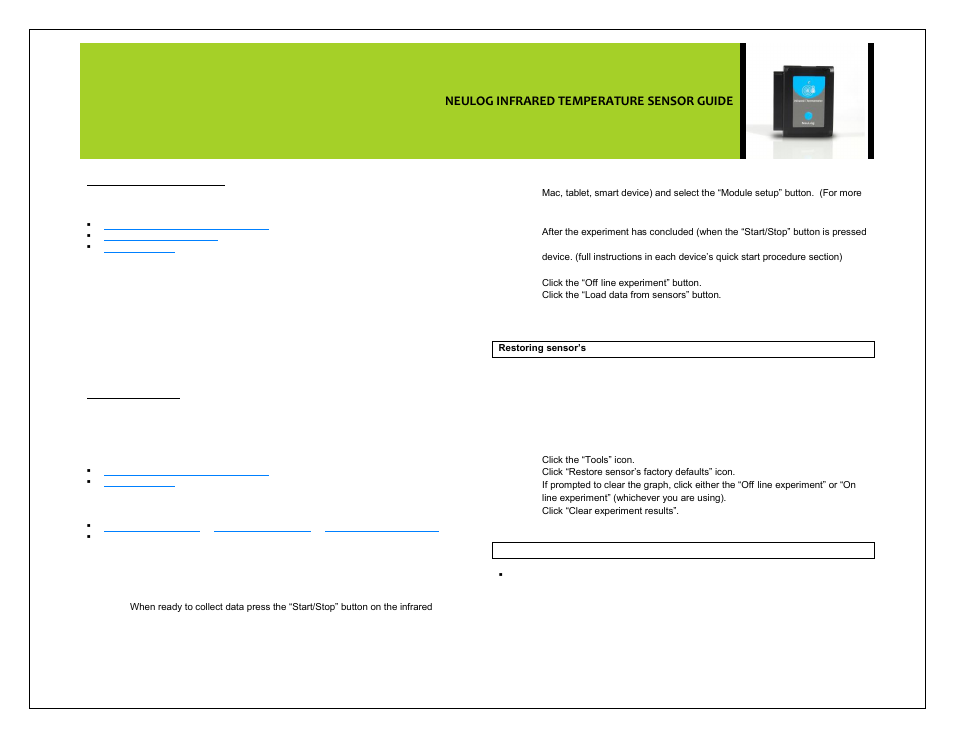 Neulog infrared temperature sensor guide | Carolina NeuLog Infared Thermometer User Manual | Page 3 / 4