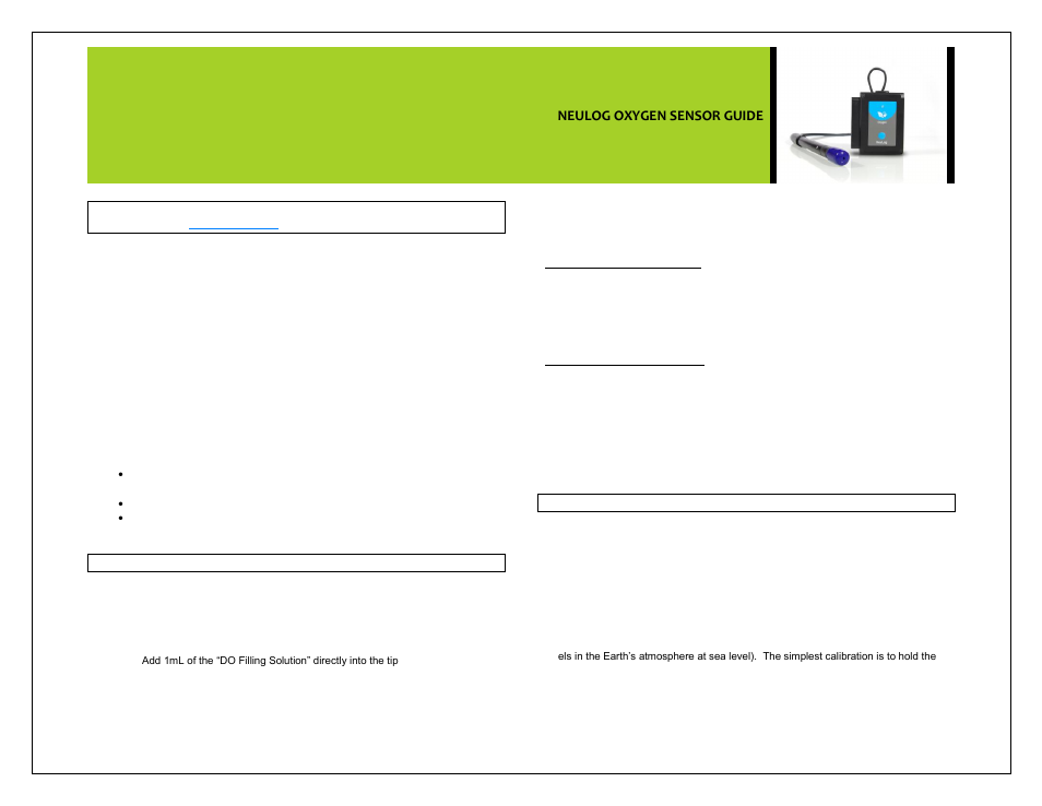 Carolina NeuLog Oxygen User Manual | 6 pages