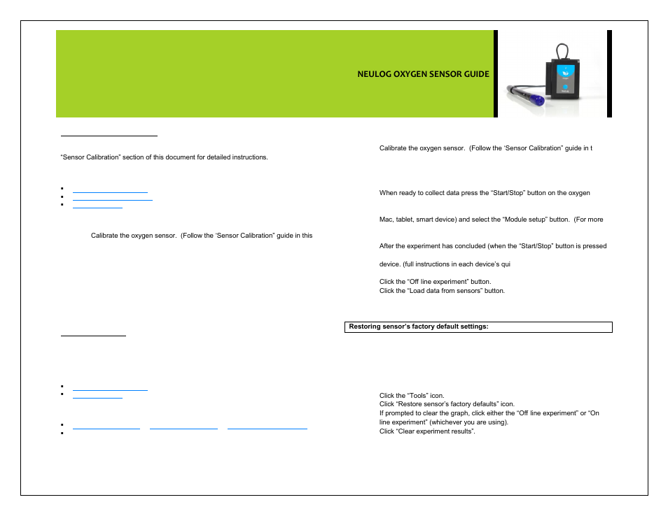 Neulog oxygen sensor guide | Carolina NeuLog Oxygen User Manual | Page 4 / 6