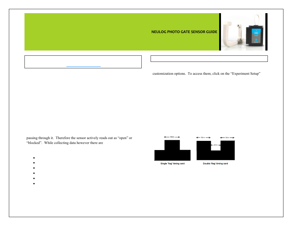 Carolina NeuLog Photo Gate User Manual | 8 pages