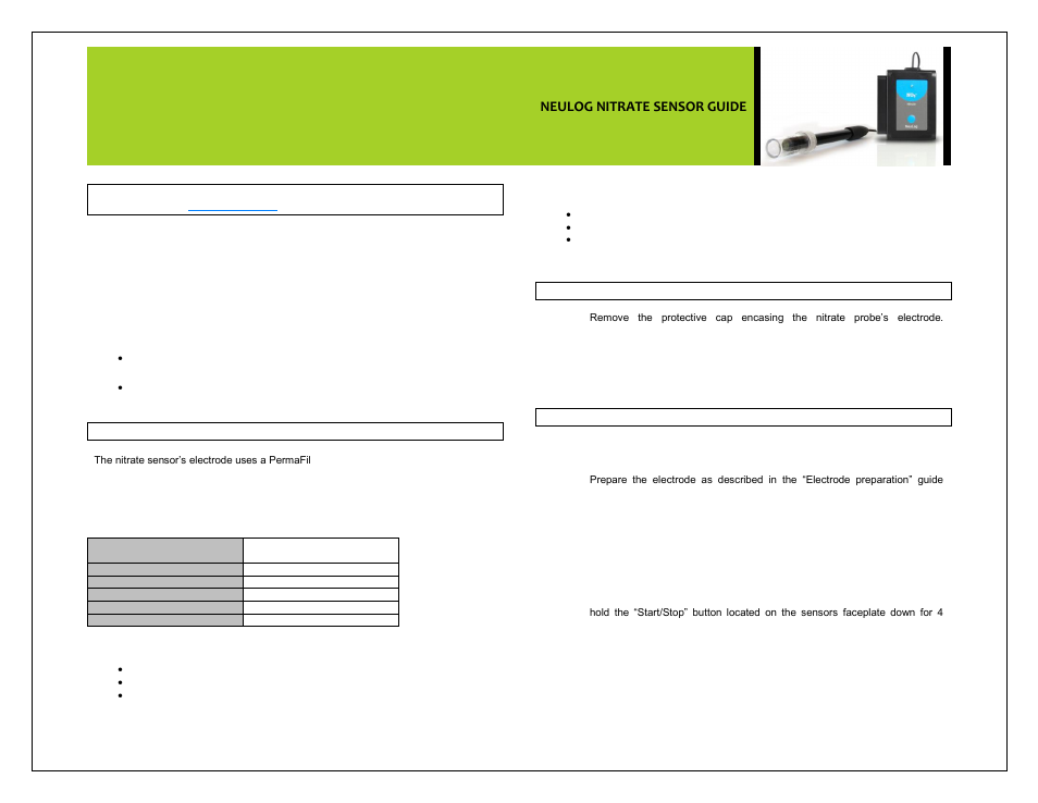 Carolina NeuLog Nitrate Ion-Selective User Manual | 5 pages