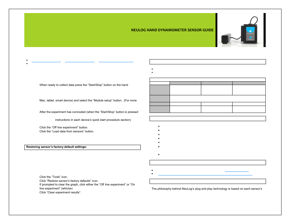 Neulog hand dynamometer sensor guide | Carolina NeuLog Hand Dynamometer User Manual | Page 3 / 4