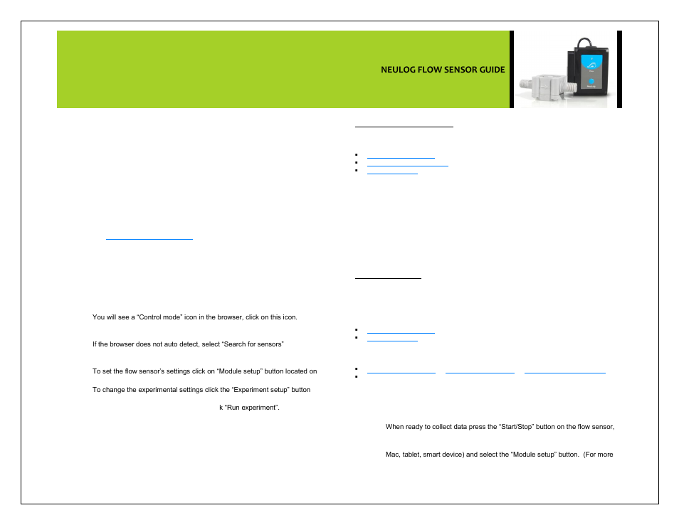 Neulog flow sensor guide | Carolina NeuLog Flow User Manual | Page 2 / 4