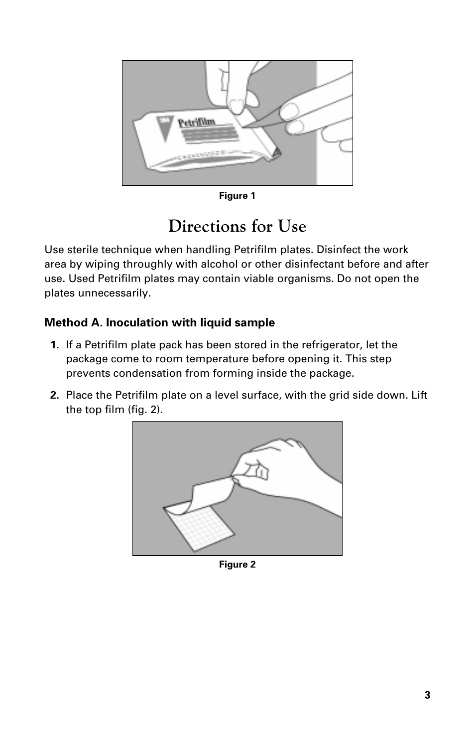 Directions for use | Carolina 3M Petrifilm Aerobic Count Plates User Manual | Page 3 / 8