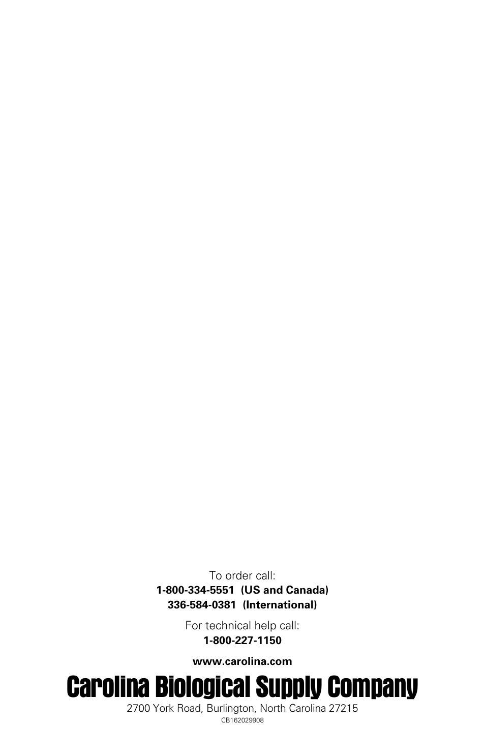 Carolina biological supply company | Carolina 3M Petrifilm Aerobic Count Plates User Manual | Page 8 / 8