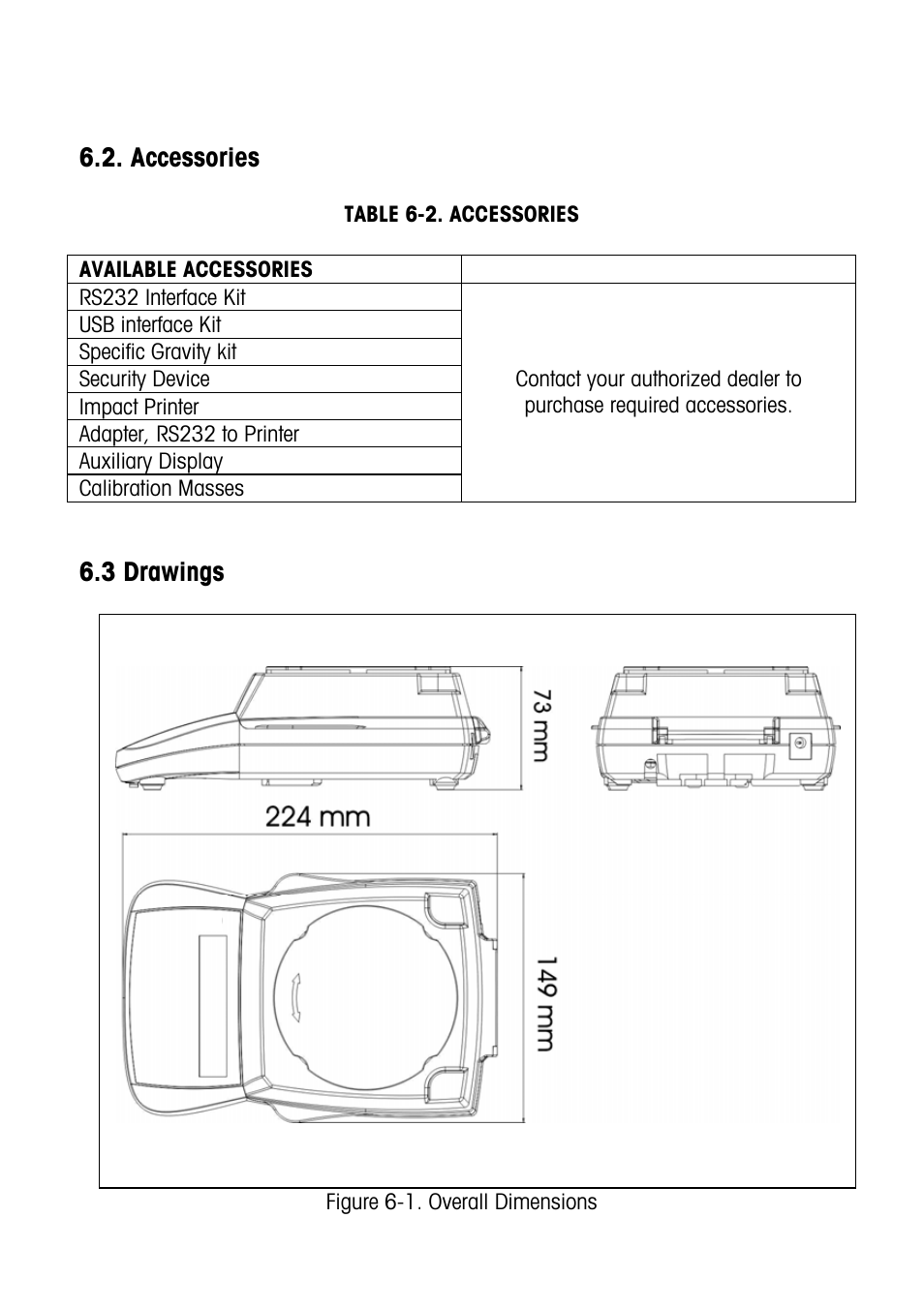 Drawings, Accessories, 3 drawings | Carolina Electronic Balances User Manual | Page 12 / 13