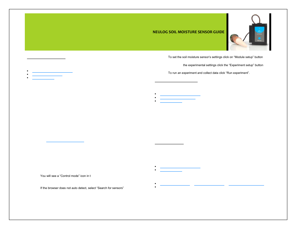 Neulog soil moisture sensor guide | Carolina NeuLog Soil Moisture User Manual | Page 2 / 4