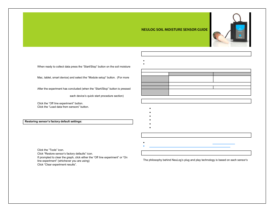 Neulog soil moisture sensor guide | Carolina NeuLog Soil Moisture User Manual | Page 3 / 4
